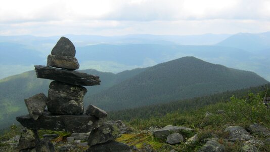 Landscape summit hiking