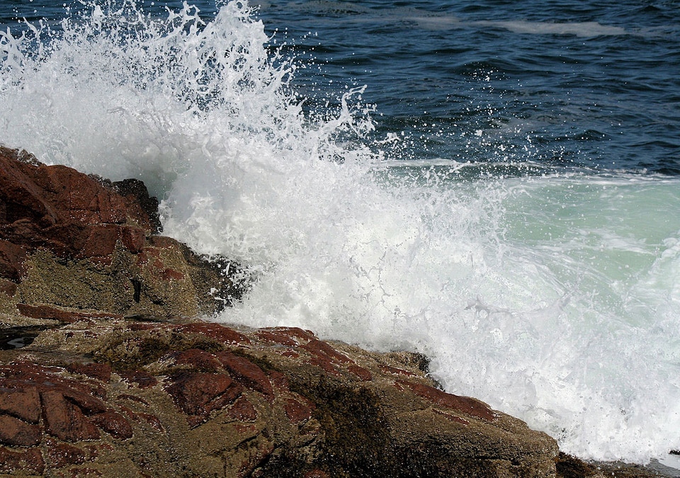 Ocean waves rocks photo