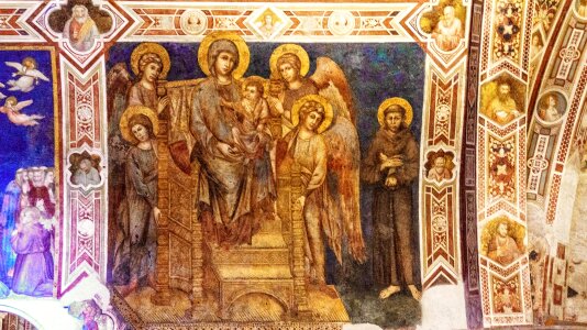 Mural biblical scene medieval