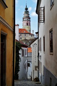 Street czech krumlov old town