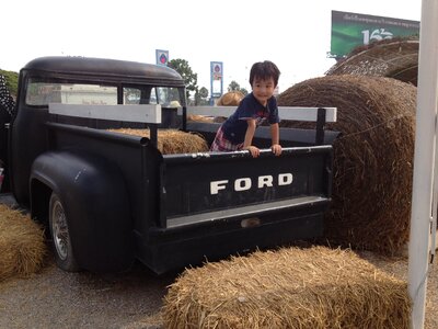 Kids vehicle dry grass