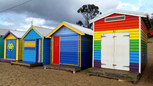 Beach-huts beach seaside