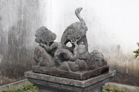 Stone crane tree