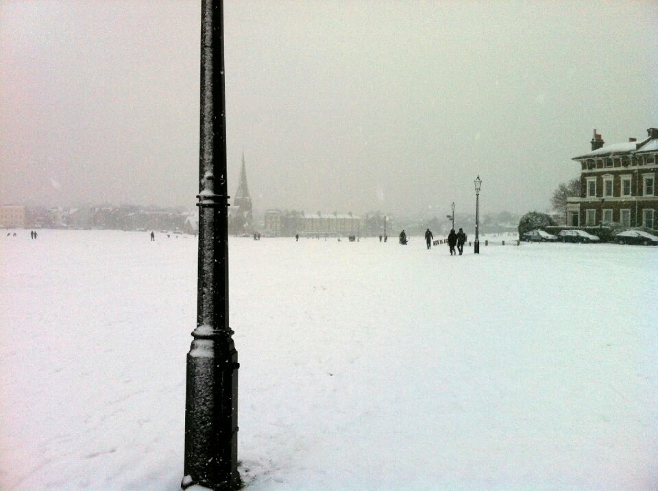 Lamp post landscape postcard