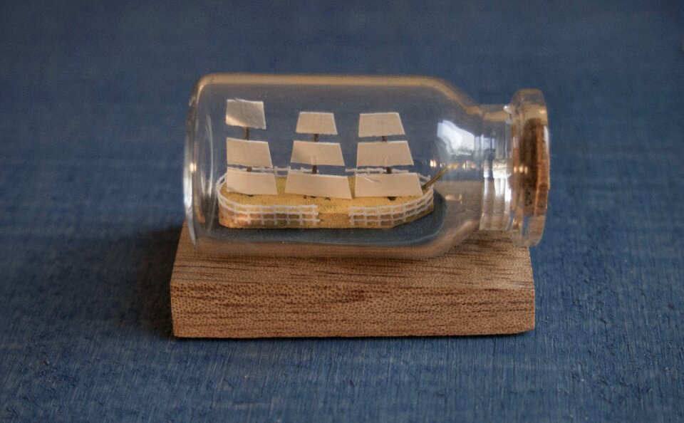 Model toys bottle ship