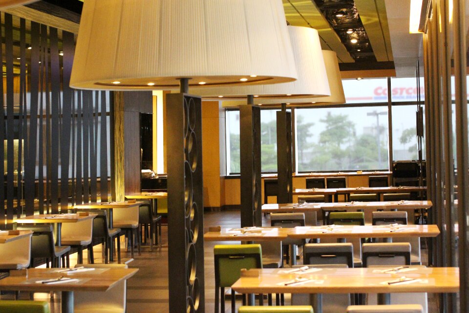 Restaurant tables and chairs lamp