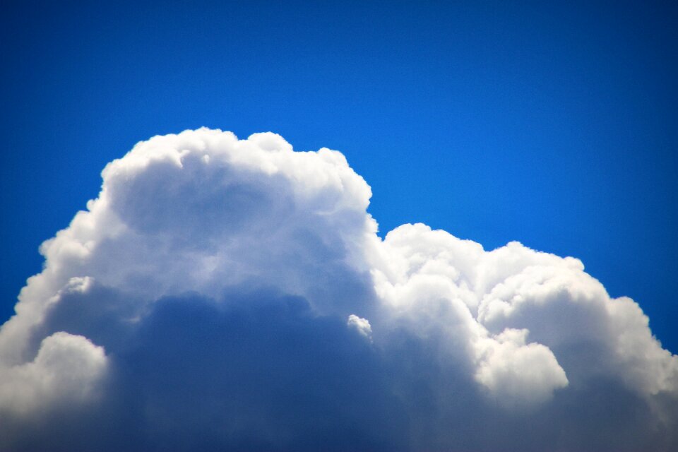 Blue clouds form white