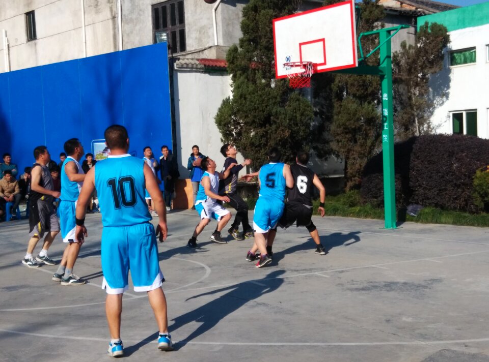 Basketball game sun hard work