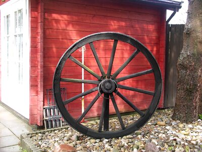 Antique wood wooden wheel photo