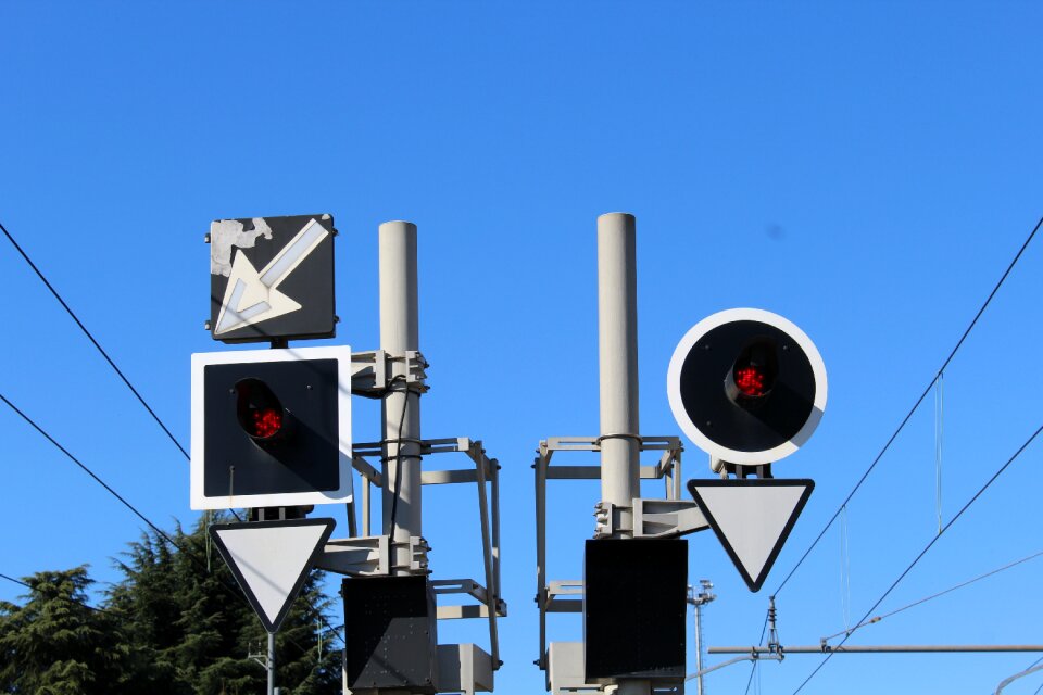 Railway lines danger red