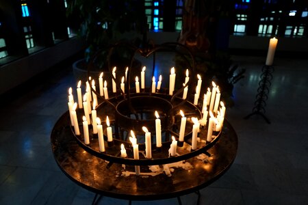 Candles light church