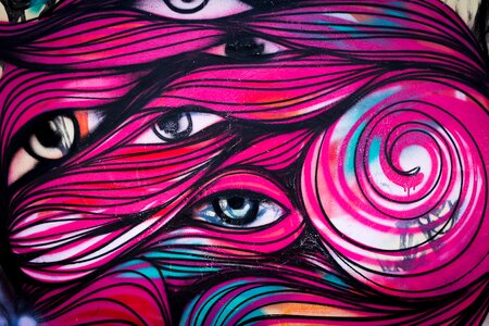 Colorful urban art street art photo