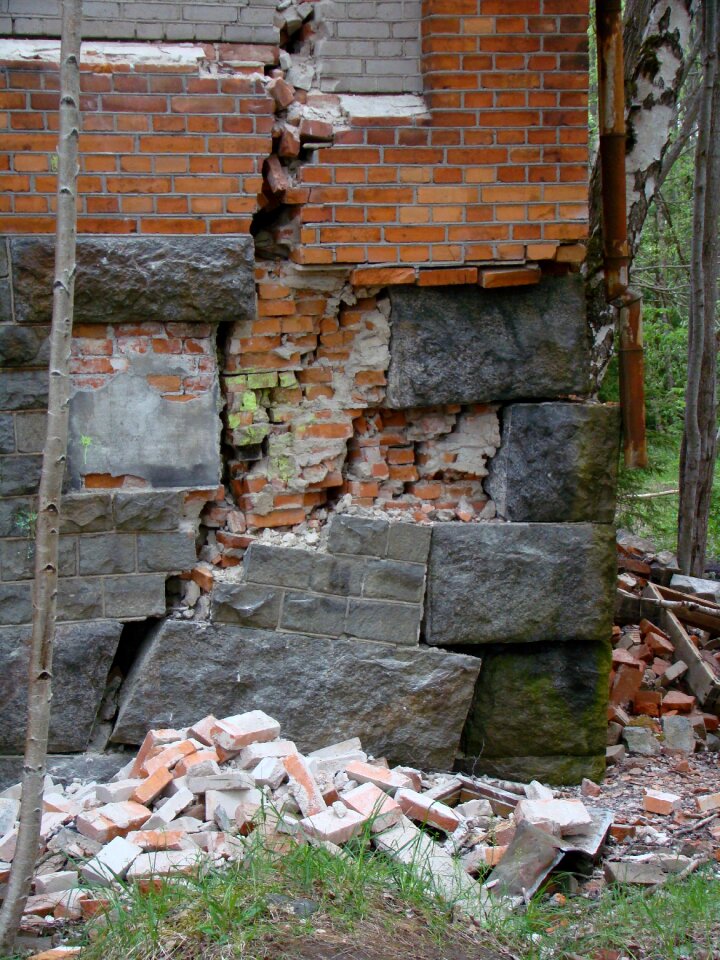 Stones crack facade crack