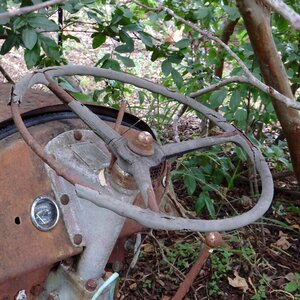 Tractor steering wheel vintage photo