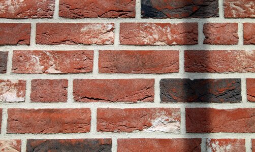 Brick wall facade burned