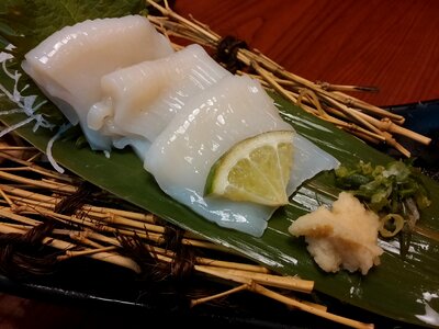 Raw fish slice japan cuisine food
