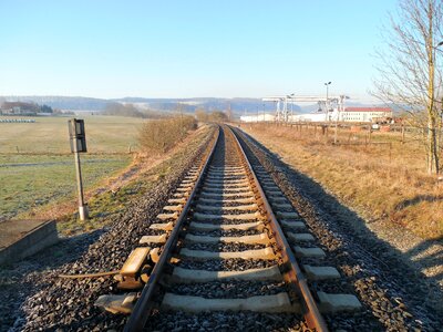 Railroad tracks railway rail traffic photo