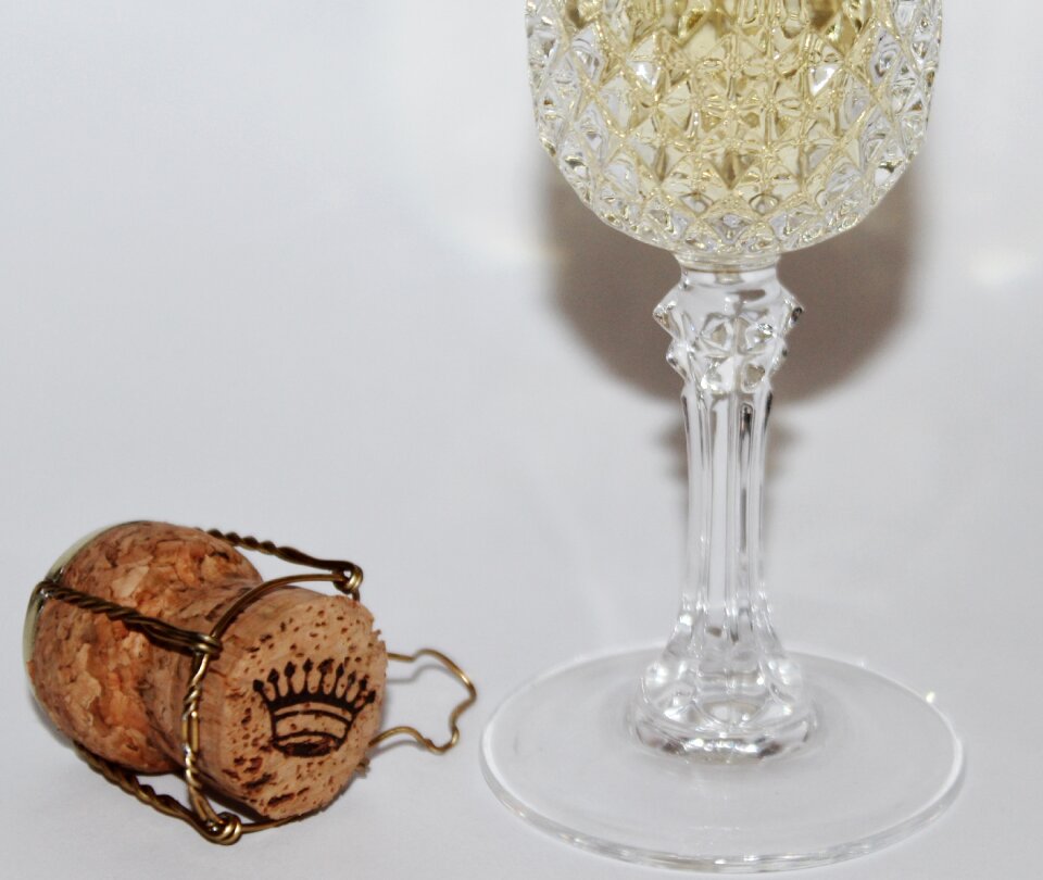 Cork crystal glass drink
