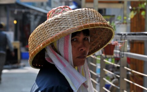 Hat rice straw portrait