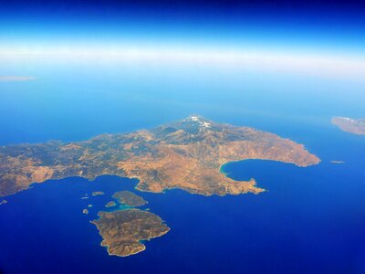 Island aerial view crete photo