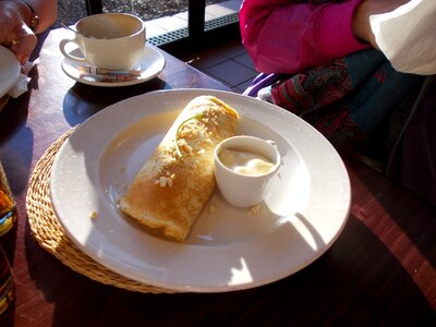 Coffee pancake eat