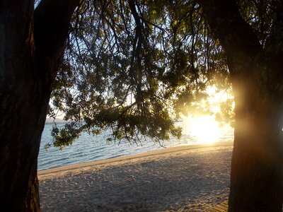 Beach backpacking landscape