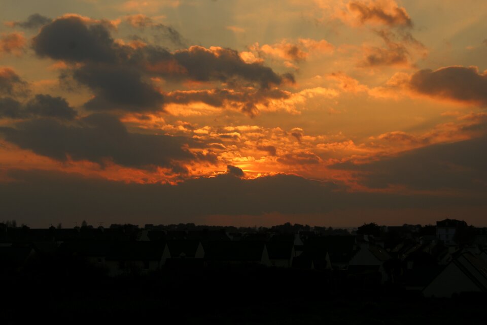 Sunset sea brittany