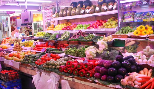 Market colorful healthy