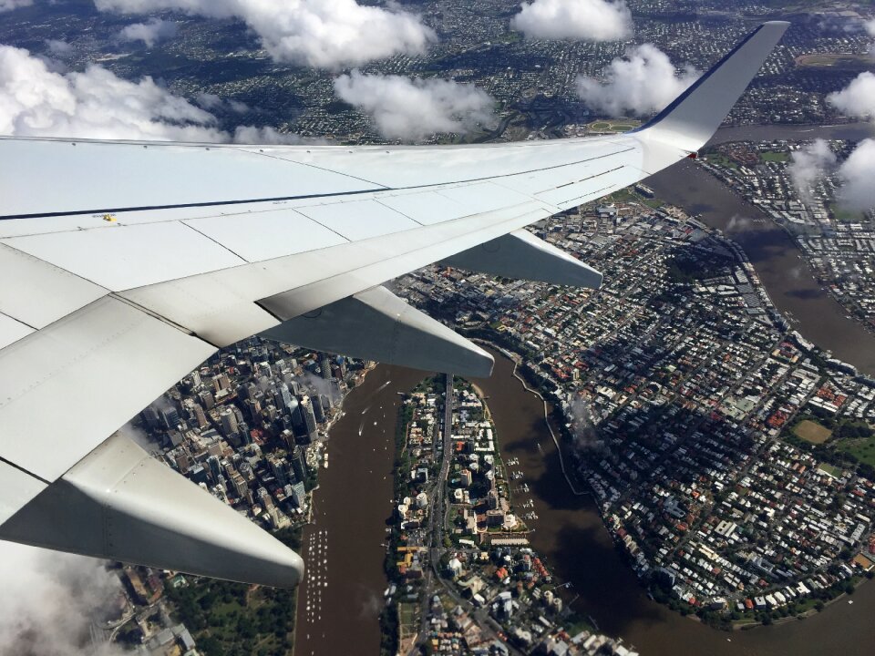 Brisbane river gray plane