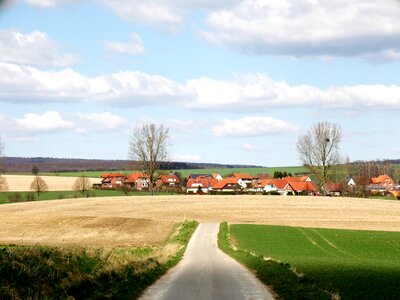 Village arable go for a walk
