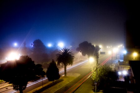 Fog street cityscape photo