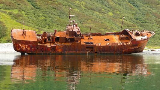 Abandoned damaged sea
