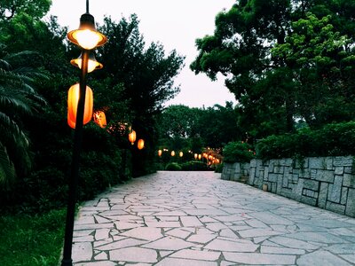 Street lamp street view at dusk