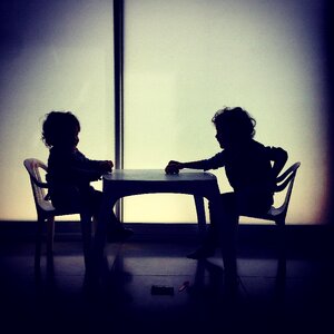 Children shadows lights