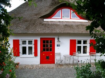 House thatched roof baltic sea photo