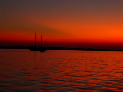 Sunset at sea sailing boat marina