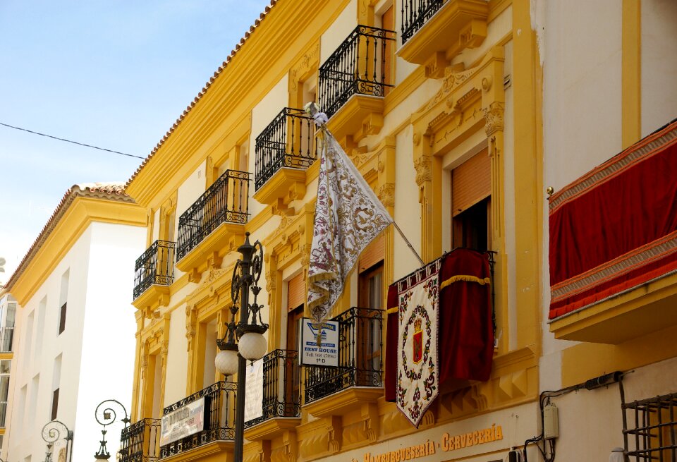 Balconies flag architecture photo