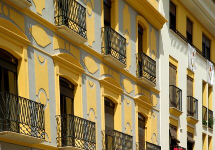 Lorca balconies facades painted