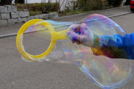 Bubble ring giant soap bubbles blow photo