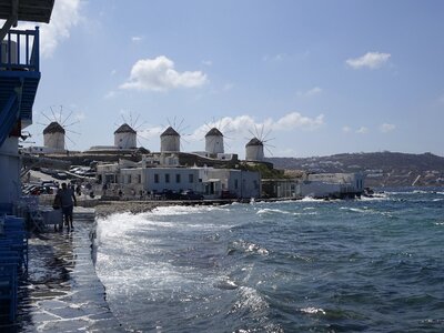 Windmills greek island windmill photo