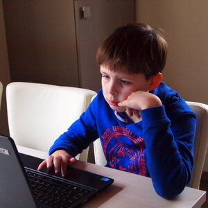 Laptop blue lighting