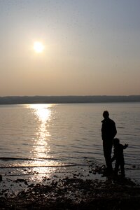 Son sunset lake photo