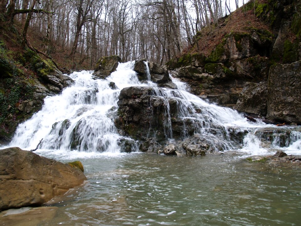 Waterfall mountains river