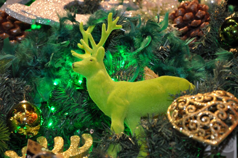 Christmas ornaments sparkle green