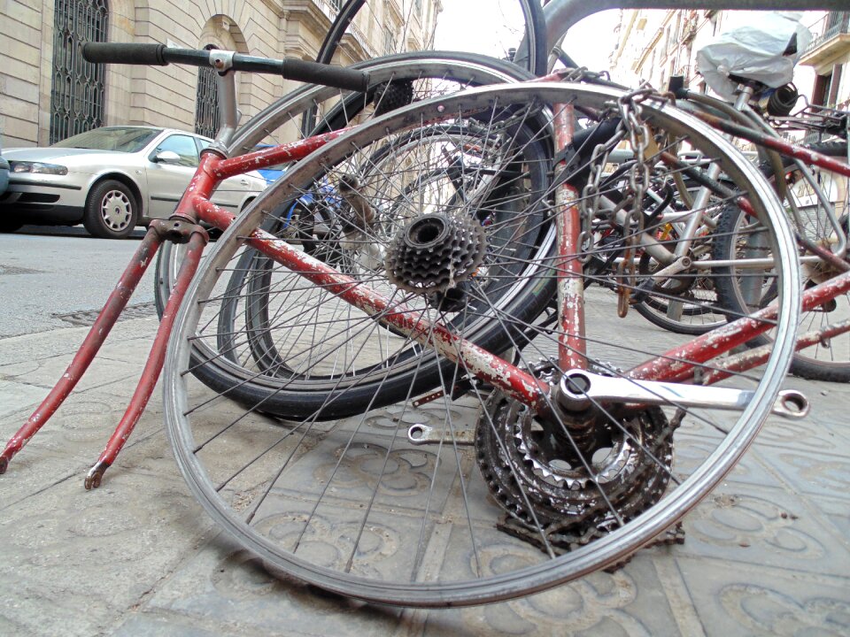 Bicycle old abandoned photo