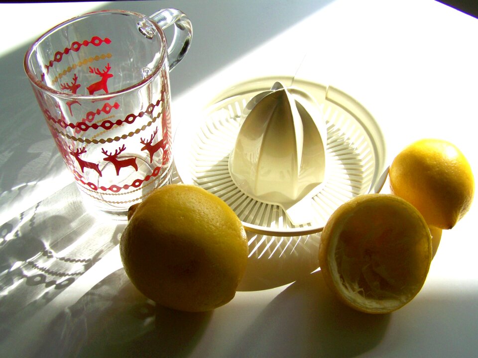 Yellow fruit light shadow still life