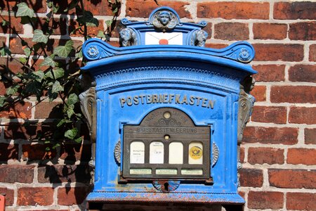 Blue letter boxes post mail box