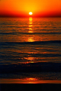 Orange sea waves photo