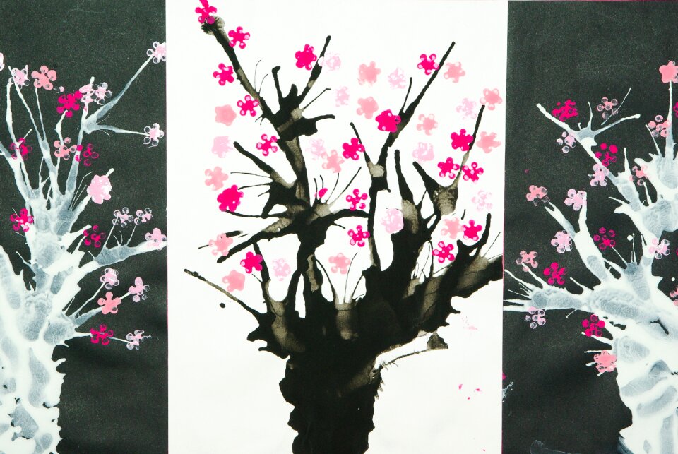 Painting cherry japan