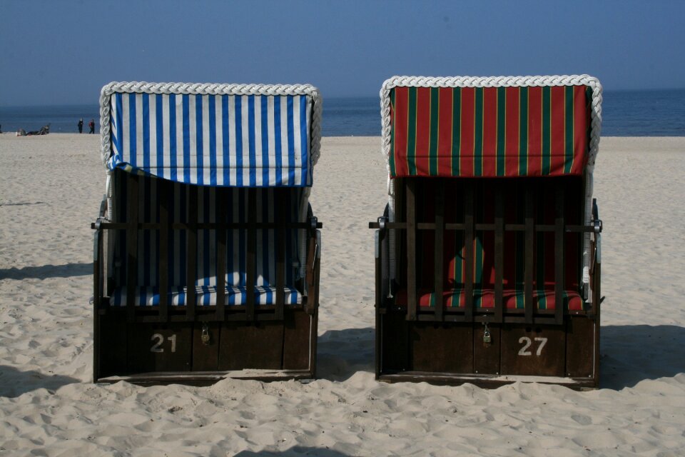 Beach chair clubs sea photo